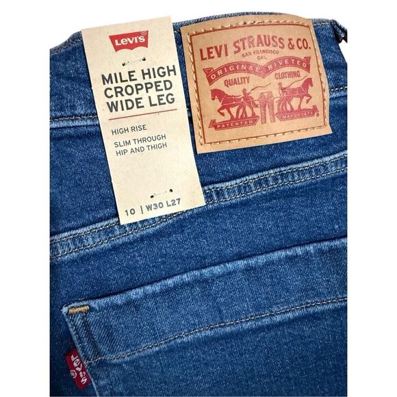 NEW Levi’s Mile High Cropped Wide Leg Jeans Sz 30 Womens - Picture 7 of 11